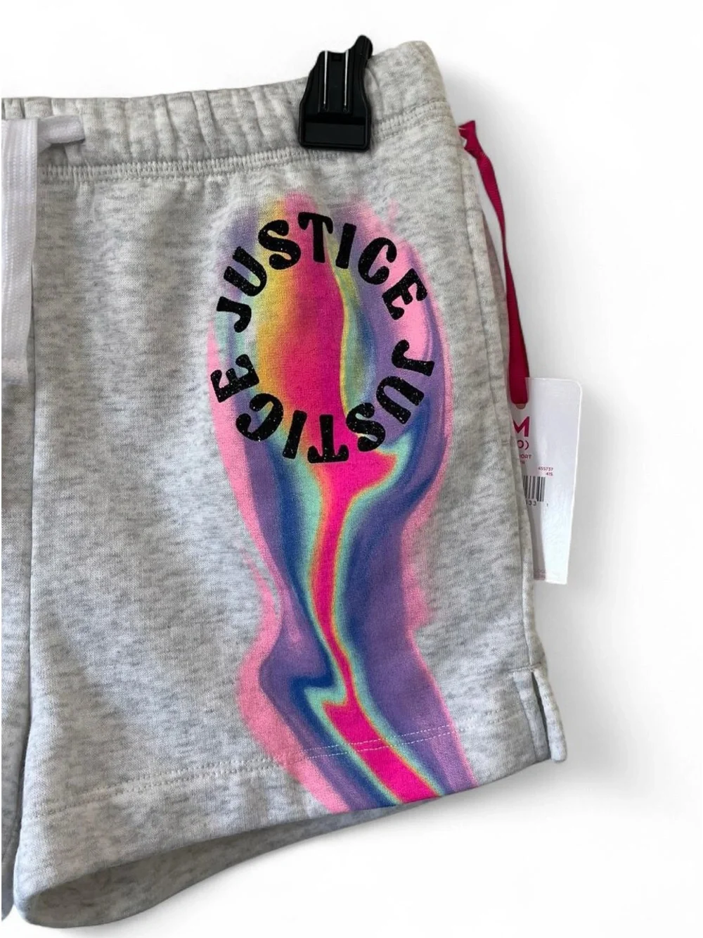 Girls Medium Size 10 Justice Brand Light Gray Sweat Shorts Athletic Tie Dye NWT